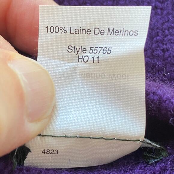 J.Crew Merino Wool Sweater Purple Black XXS - Picture 9 of 9